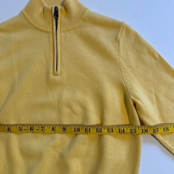 NWOT Brooks Brothers 1/4 Zip Yellow Sweater Boys Medium - Picture 4 of 7